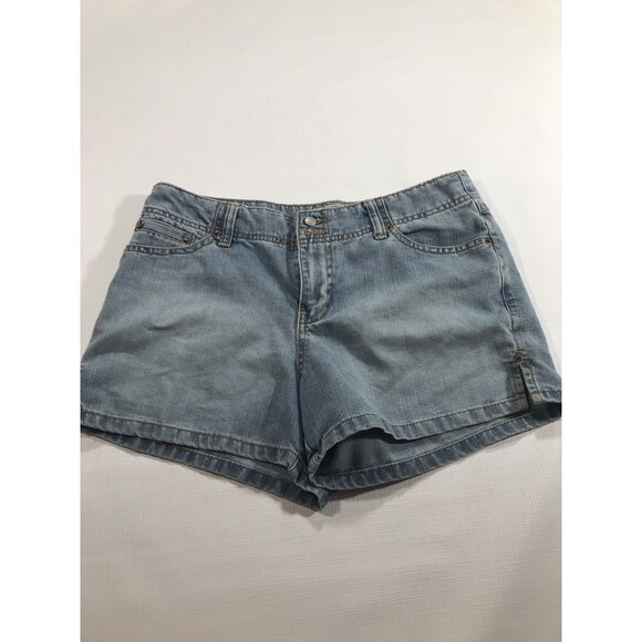 Vintage Old Navy Shorts Size 8 Blue Denim Low Waist Y2K Patchwork - Picture 2 of 6